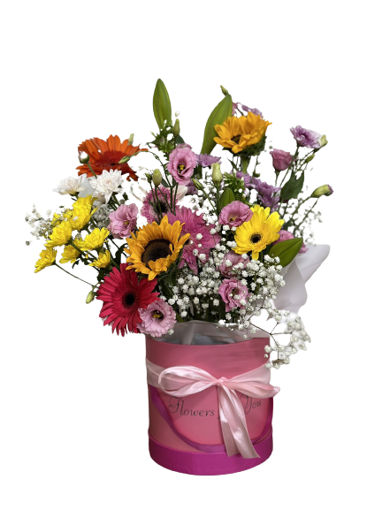 קופסת פרחים צבעונית